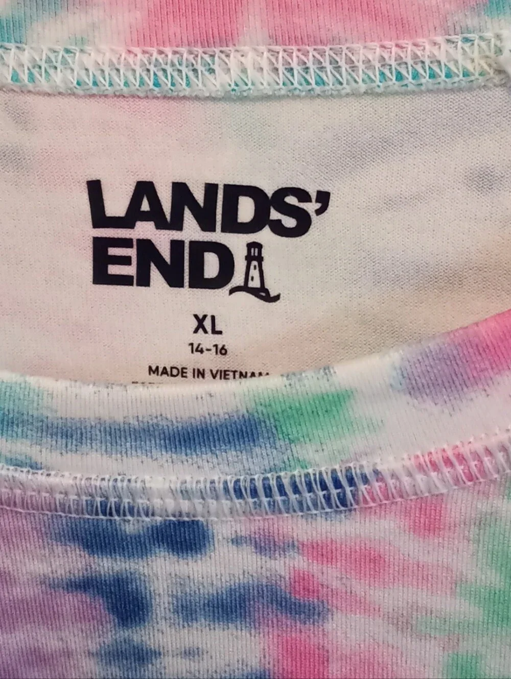 Lands' End Pastel Tie-Dye Base Layer Girl's XL